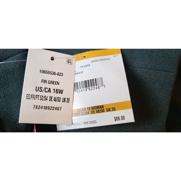 NWT $89 Kasper Women's Plus Size 16W Straight-Leg Polyester Dress Pants - Picture 11 of 12